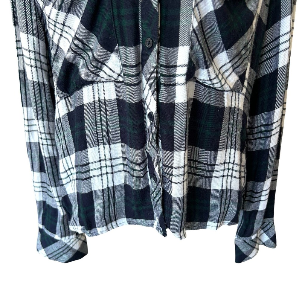 Rails Dylan Plaid Button Shirt Medium Blue Grunge Indie Western Retro Y2k 90s - Picture 8 of 13